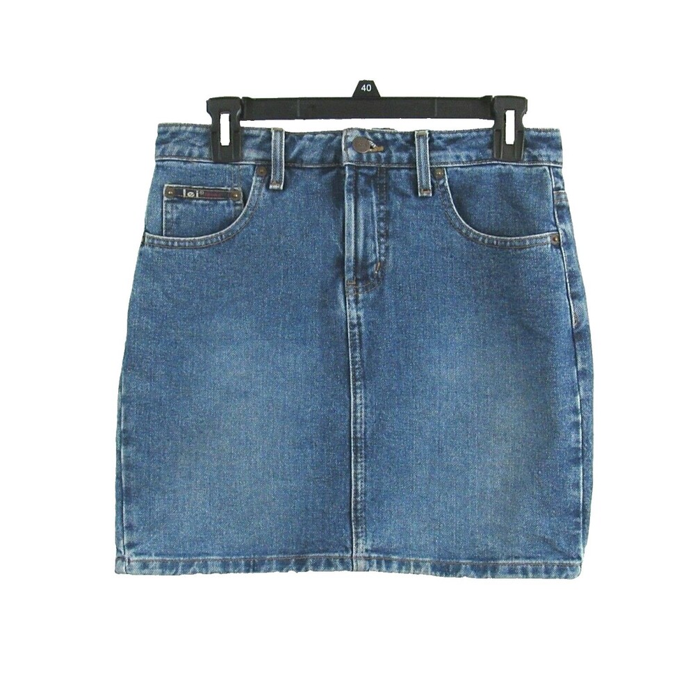 Vintage Y2K L.E.I. Denim Mini Skirt Blue Medium Wash 5 Cotton Junior Size 3